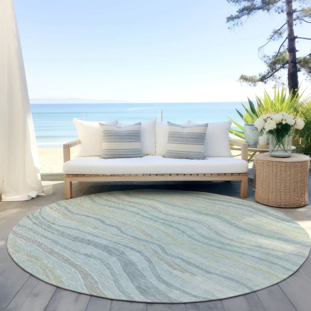 Thalvyn Green Washable Indoor - Outdoor Rug - LOOMLAN - LOOMLAN Rugs - Outdoor Rugs
