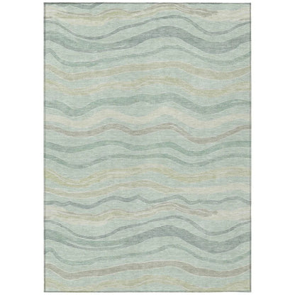Thalvyn Green Washable Indoor - Outdoor Rug - LOOMLAN - LOOMLAN Rugs - Outdoor Rugs