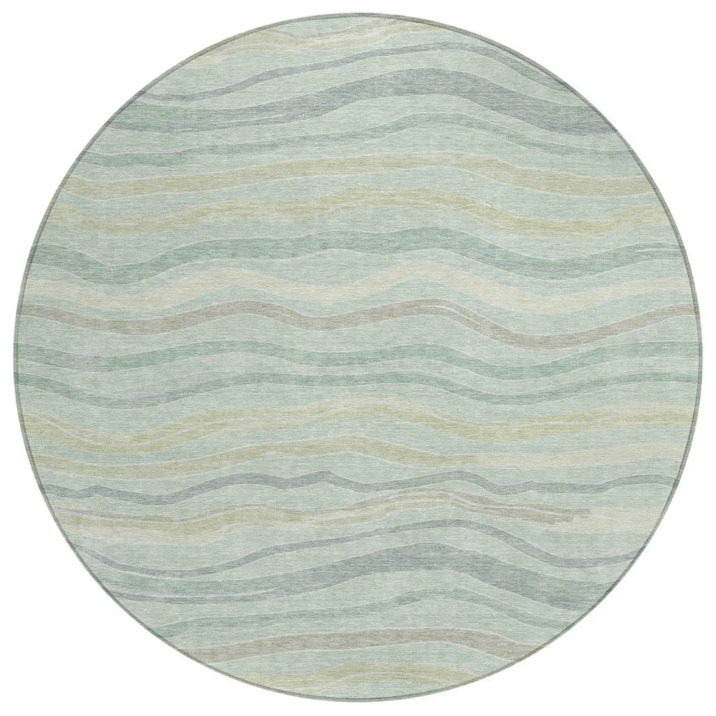 Thalvyn Green Washable Indoor - Outdoor Rug - LOOMLAN - LOOMLAN Rugs - Outdoor Rugs