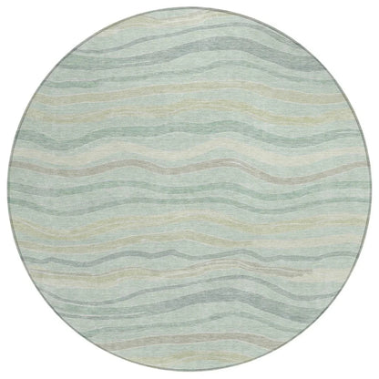 Thalvyn Green Washable Indoor - Outdoor Rug - LOOMLAN - LOOMLAN Rugs - Outdoor Rugs