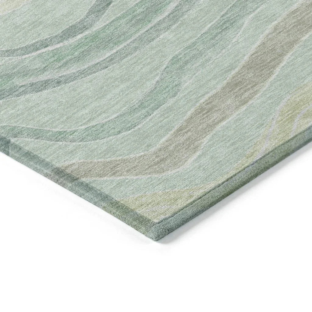 Thalvyn Green Washable Indoor - Outdoor Rug - LOOMLAN - LOOMLAN Rugs - Outdoor Rugs