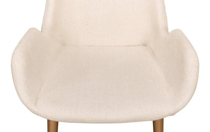 Thao Flax Linen Fabric White Chair - LOOMLAN - Sarreid - Club Chairs