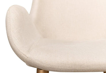 Thao Flax Linen Fabric White Chair - LOOMLAN - Sarreid - Club Chairs