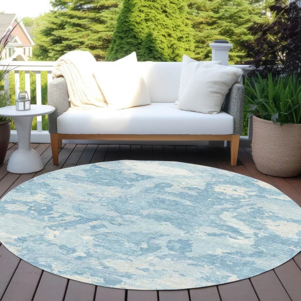 Tharne Blue Washable Indoor - Outdoor Rug - LOOMLAN - LOOMLAN Rugs - Outdoor Rugs