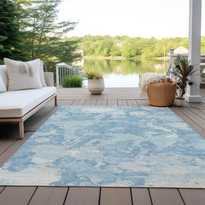 Tharne Blue Washable Indoor - Outdoor Rug - LOOMLAN - LOOMLAN Rugs - Outdoor Rugs