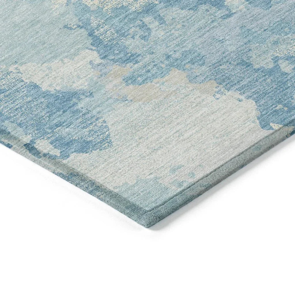 Tharne Blue Washable Indoor - Outdoor Rug - LOOMLAN - LOOMLAN Rugs - Outdoor Rugs