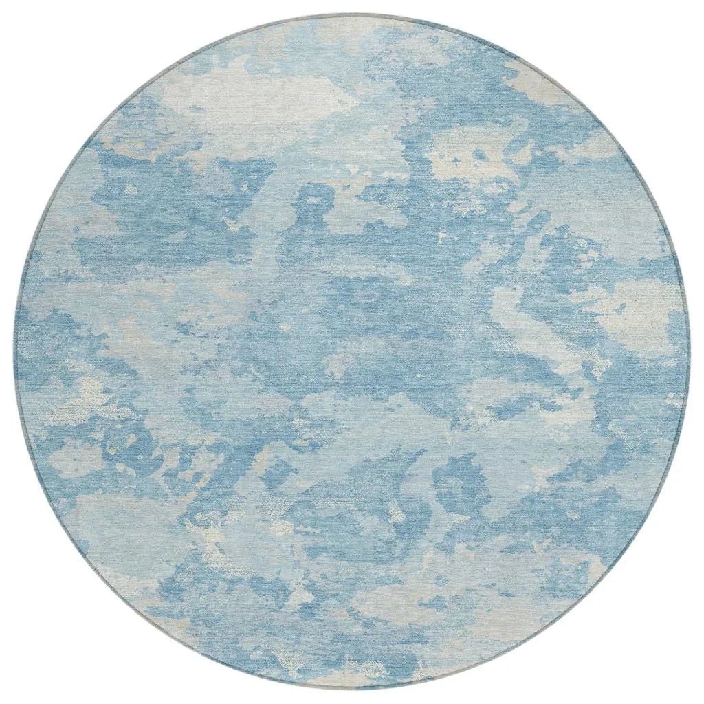 Tharne Blue Washable Indoor - Outdoor Rug - LOOMLAN - LOOMLAN Rugs - Outdoor Rugs