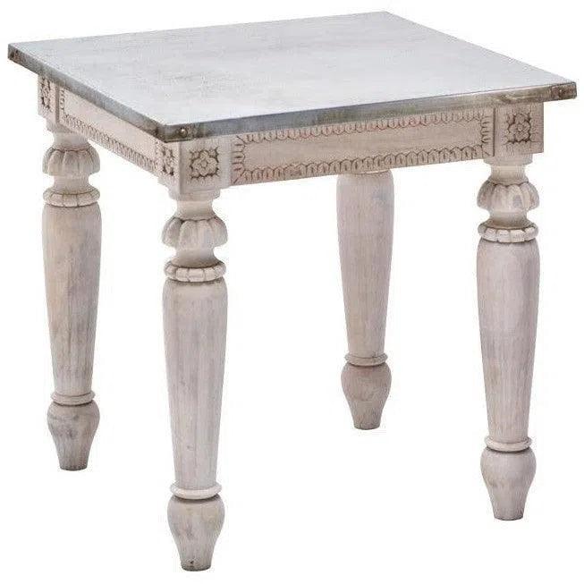 Tatum Square Wood Grey Lamp Table - LOOMLAN - LOOMLAN - Side Tables