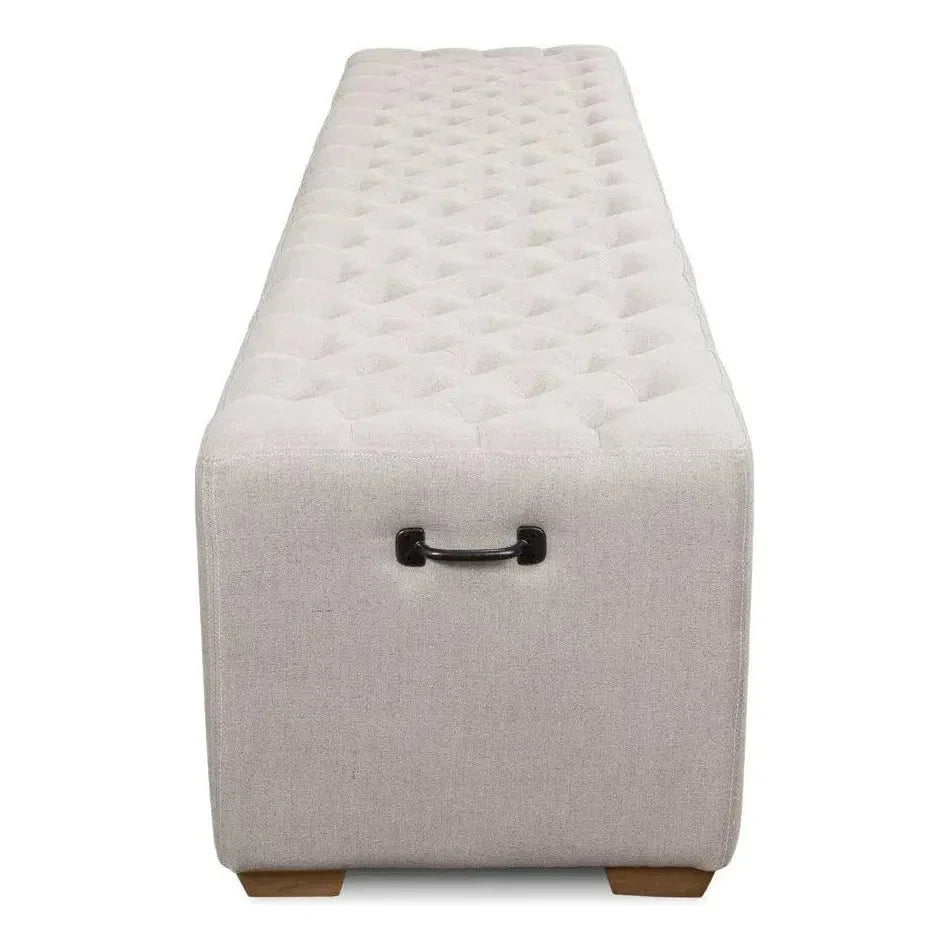 The 6 Foot Bench For Bedroom In Beige Linen - LOOMLAN - Sarreid - Bedroom Benches
