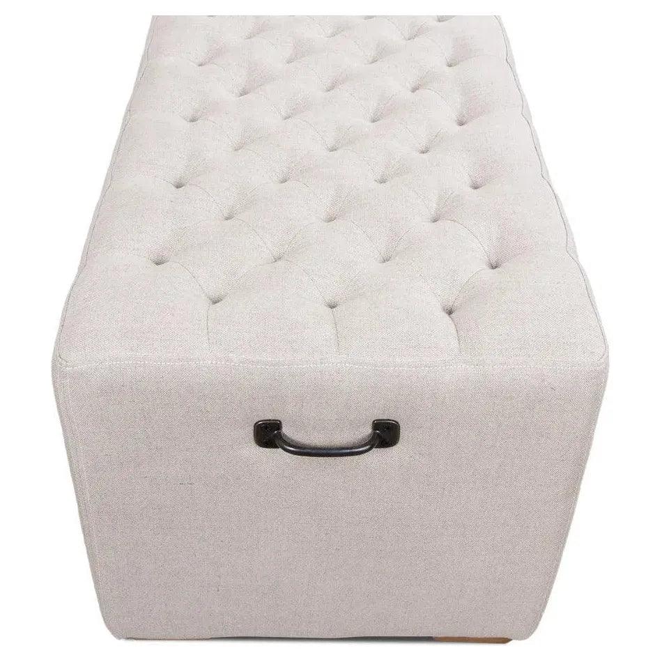 The 6 Foot Bench For Bedroom In Beige Linen - LOOMLAN - Sarreid - Bedroom Benches