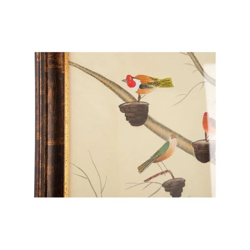 The Aviary Hand Painted Watercolor Artwork-Framed Wall Art-Chelsea House-LOOMLAN