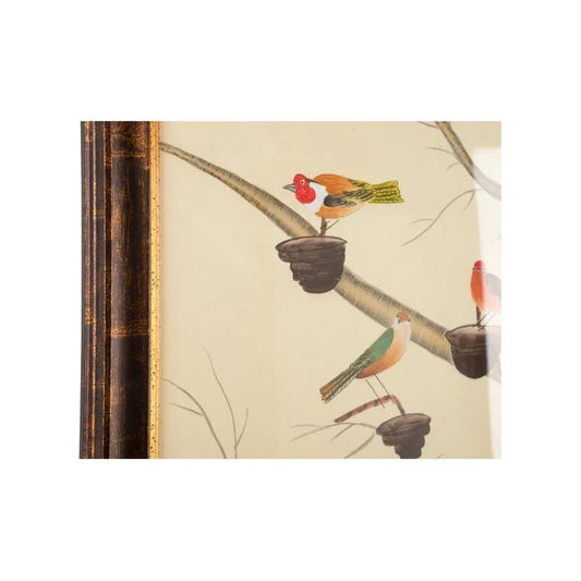 The Aviary Hand Painted Watercolor Artwork-Framed Wall Art-Chelsea House-LOOMLAN