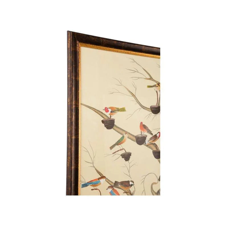 The Aviary Hand Painted Watercolor Artwork-Framed Wall Art-Chelsea House-LOOMLAN