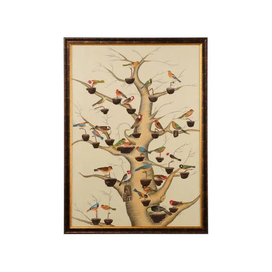 The Aviary Hand Painted Watercolor Artwork-Framed Wall Art-Chelsea House-LOOMLAN
