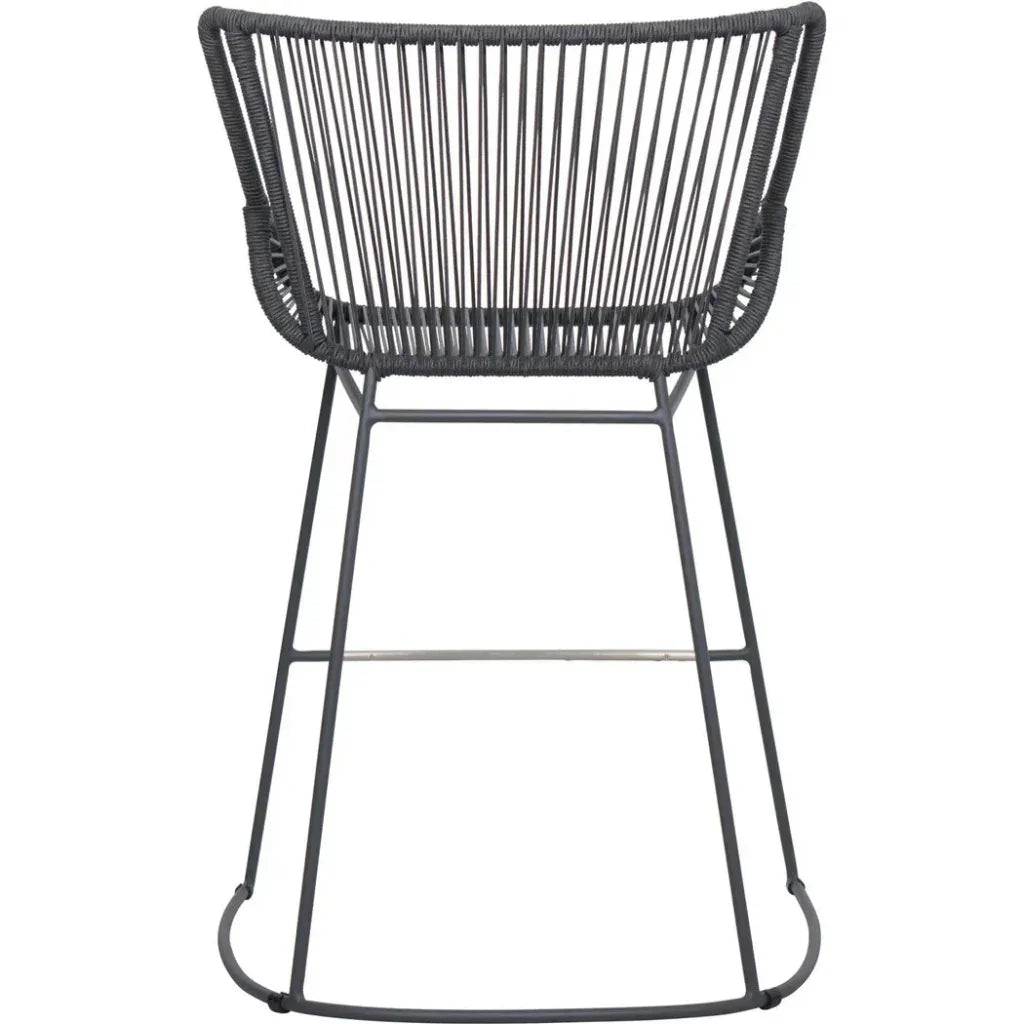 The Dane Dark Gray Patio Counter Stool 2PC-Outdoor Counter Stools-Seasonal Living-LOOMLAN