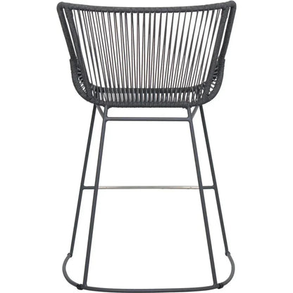 The Dane Dark Gray Patio Counter Stool 2PC-Outdoor Counter Stools-Seasonal Living-LOOMLAN