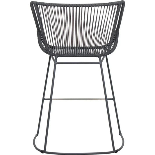 The Dane Dark Gray Patio Counter Stool 2PC-Outdoor Counter Stools-Seasonal Living-LOOMLAN
