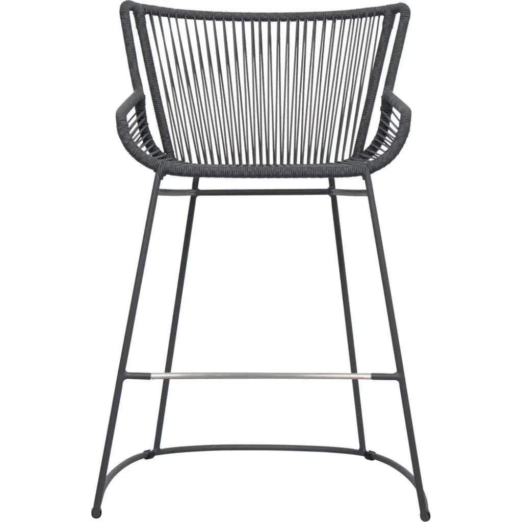 The Dane Dark Gray Patio Counter Stool 2PC-Outdoor Counter Stools-Seasonal Living-LOOMLAN