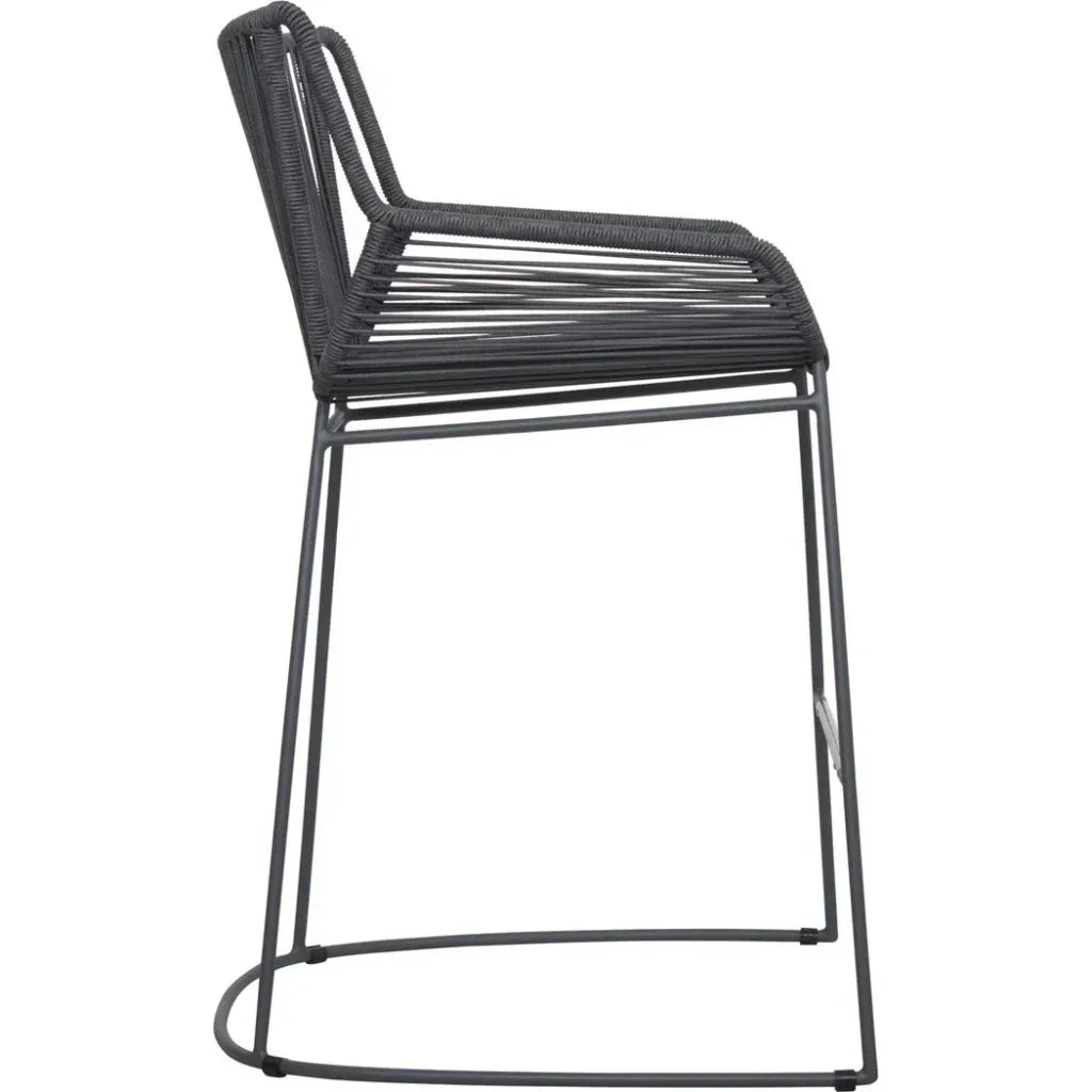 The Dane Dark Gray Patio Counter Stool 2PC-Outdoor Counter Stools-Seasonal Living-LOOMLAN