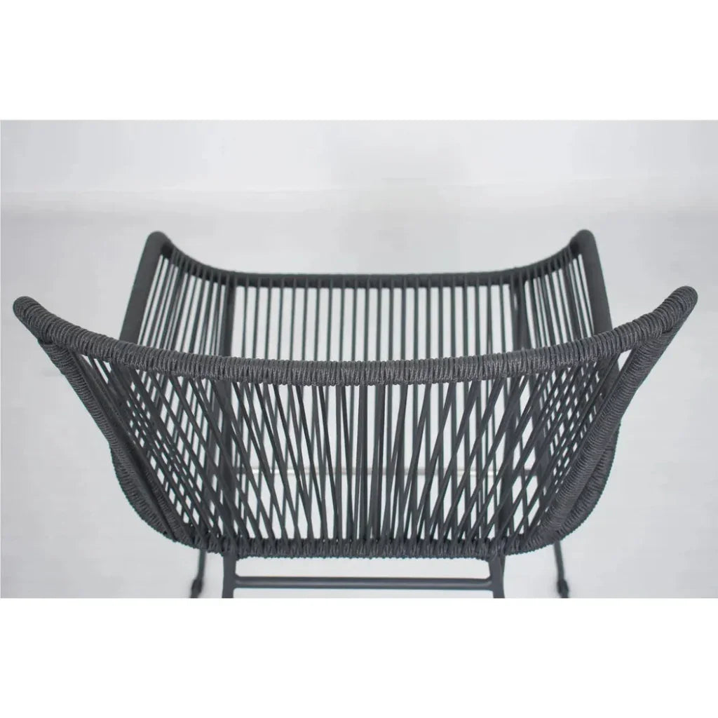 The Dane Dark Gray Patio Counter Stool 2PC-Outdoor Counter Stools-Seasonal Living-LOOMLAN