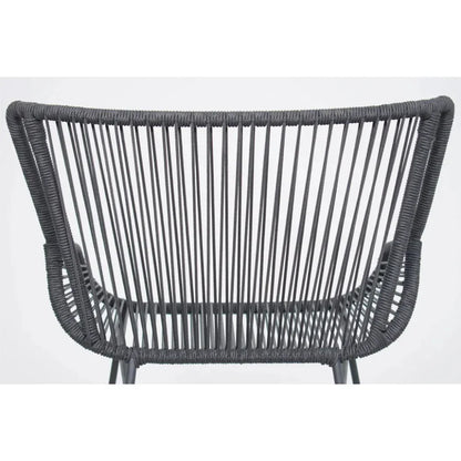 The Dane Dark Gray Patio Counter Stool 2PC-Outdoor Counter Stools-Seasonal Living-LOOMLAN