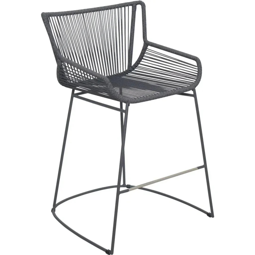 The Dane Dark Gray Patio Counter Stool 2PC-Outdoor Counter Stools-Seasonal Living-LOOMLAN