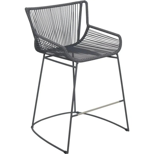 The Dane Dark Gray Patio Counter Stool 2PC-Outdoor Counter Stools-Seasonal Living-LOOMLAN