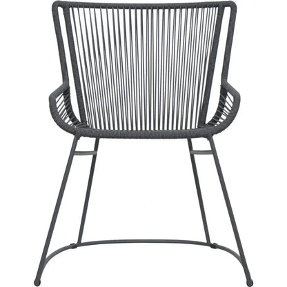 The Dane Dining Arm Chair 2PC Dark Gray Patio Dining-Outdoor Dining Chairs-Seasonal Living-LOOMLAN