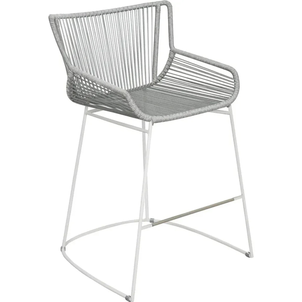 The Dane Grey Patio Counter Stool 2PC-Outdoor Counter Stools-Seasonal Living-LOOMLAN