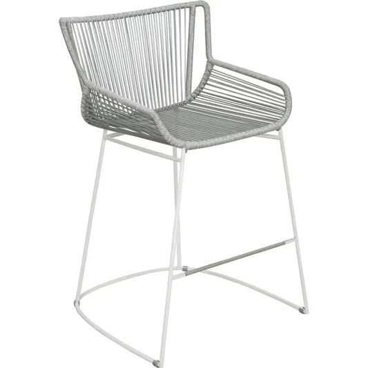 The Dane Grey Patio Counter Stool 2PC-Outdoor Counter Stools-Seasonal Living-LOOMLAN