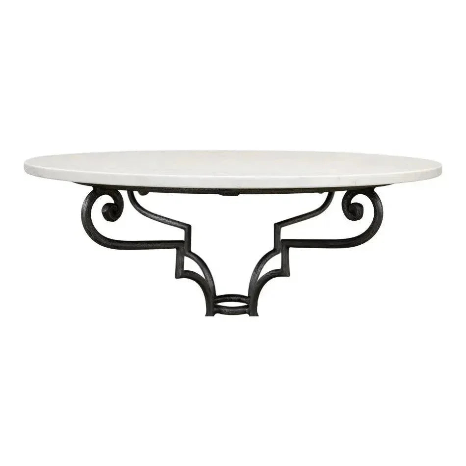 The French Iron & Marble Round Bistro Table-Dining Tables-Sarreid-LOOMLAN
