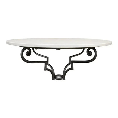 The French Iron & Marble Round Bistro Table-Dining Tables-Sarreid-LOOMLAN