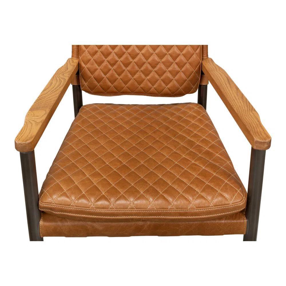 The Harley Chair Quilted Leather Dining Armchair - LOOMLAN - Sarreid - Dining Chairs