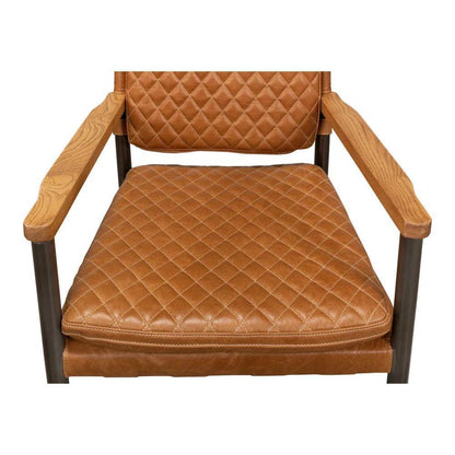 The Harley Chair Quilted Leather Dining Armchair - LOOMLAN - Sarreid - Dining Chairs