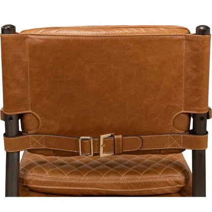 The Harley Chair Quilted Leather Dining Armchair - LOOMLAN - Sarreid - Dining Chairs