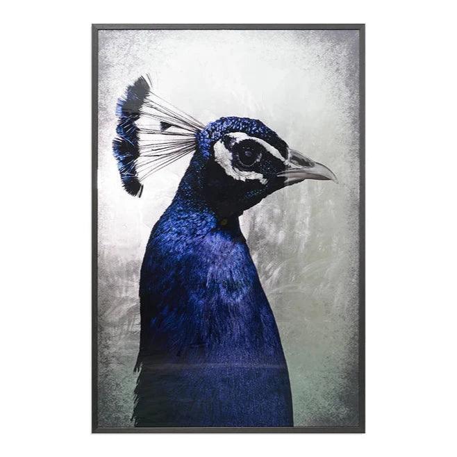 The Peacock - 48" X 72" Charcoal Frame Luxe Wall Art-Framed Wall Art-SUNPAN-LOOMLAN