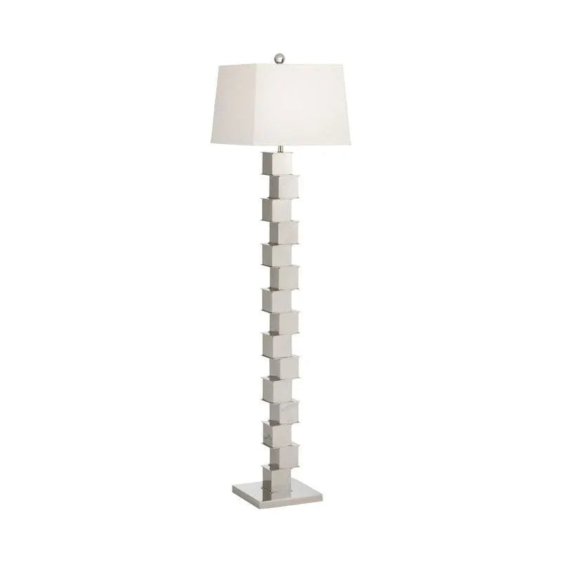 The Square Mile Nickel Finish Floor Lamp-Floor Lamps-Wildwood-LOOMLAN