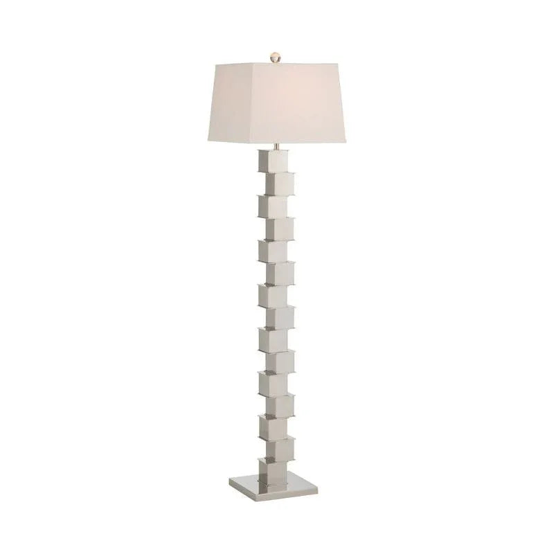 The Square Mile Nickel Finish Floor Lamp-Floor Lamps-Wildwood-LOOMLAN