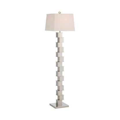 The Square Mile Nickel Finish Floor Lamp-Floor Lamps-Wildwood-LOOMLAN