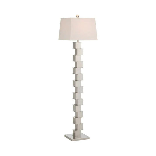 The Square Mile Nickel Finish Floor Lamp-Floor Lamps-Wildwood-LOOMLAN