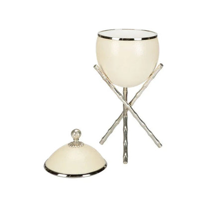 The Tripod Lacquered Eggshell Decorative Box - LOOMLAN - Chelsea House - Boxes & Bowls