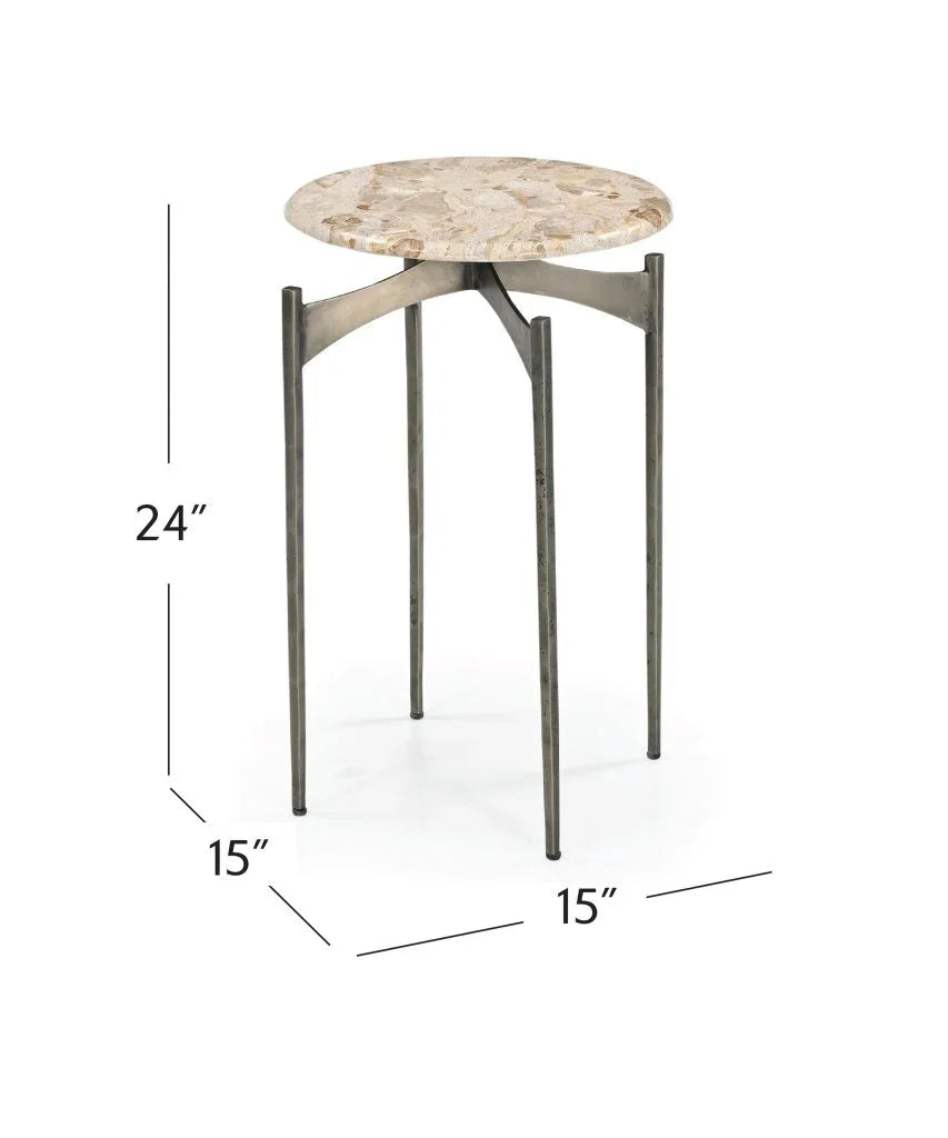 Thea Italian Marble Accent Table - LOOMLAN - Bassett Mirror - Side Tables