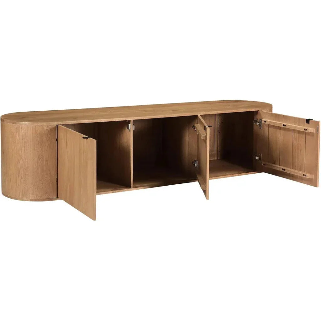 Theo Natural Wood Media Bench - LOOMLAN - Moe's Home - TV Stands & Media Centers
