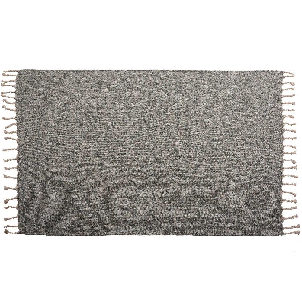 Theo Teal Gray Throw Blanket - LOOMLAN - LOOMLAN - Throw Blankets