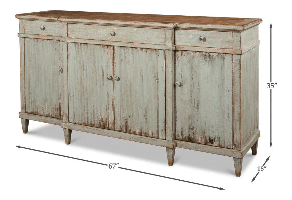 Theo Three Drawer Wood Buffet - LOOMLAN - Sarreid - Buffets