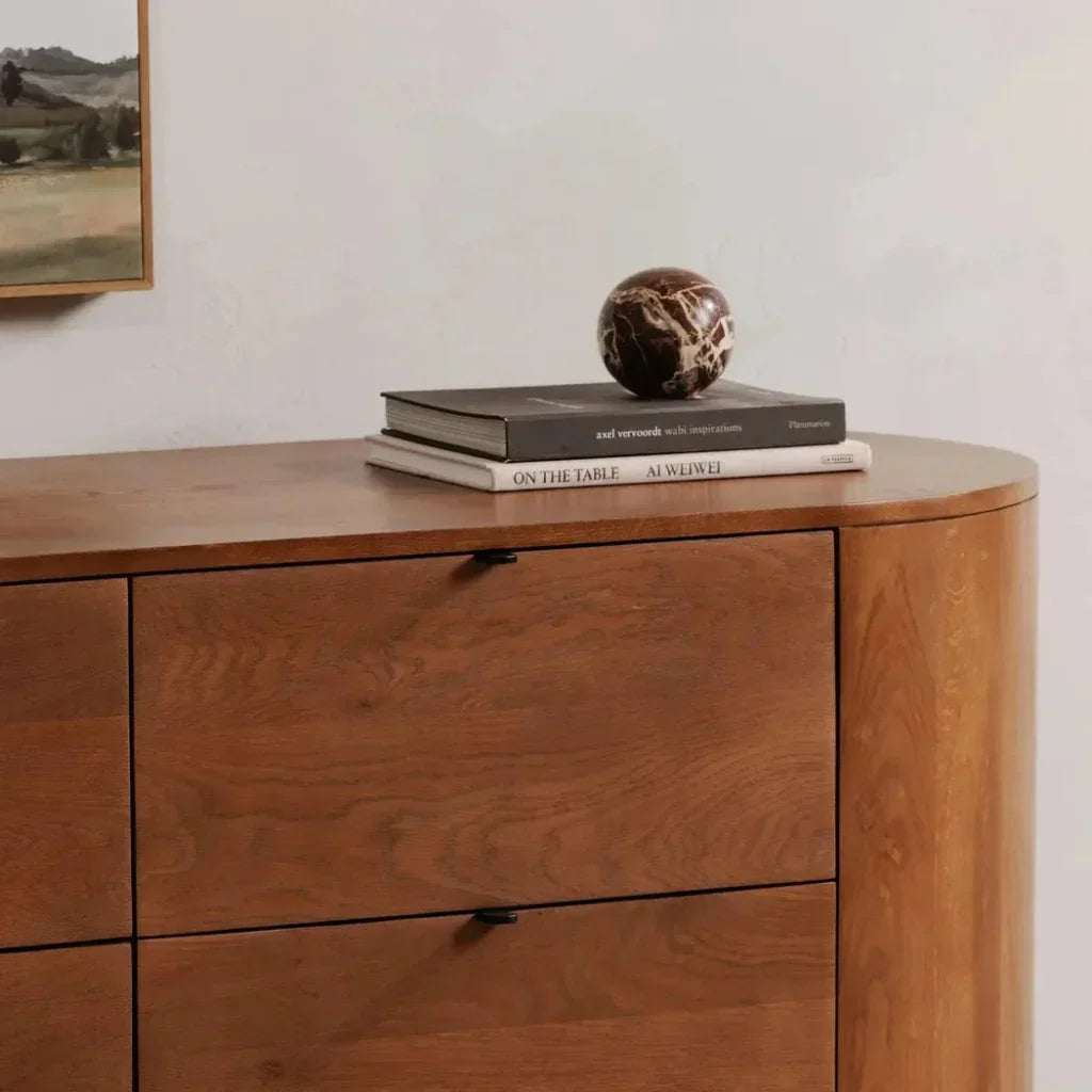 Theo Wood Brown 6 Drawer Dresser - LOOMLAN - Moe's Home - Dressers