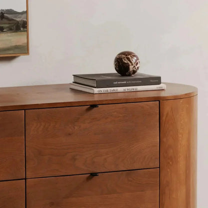 Theo Wood Brown 6 Drawer Dresser - LOOMLAN - Moe's Home - Dressers
