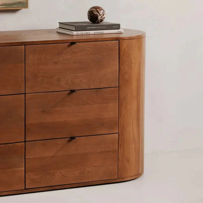 Theo Wood Brown 6 Drawer Dresser - LOOMLAN - Moe's Home - Dressers