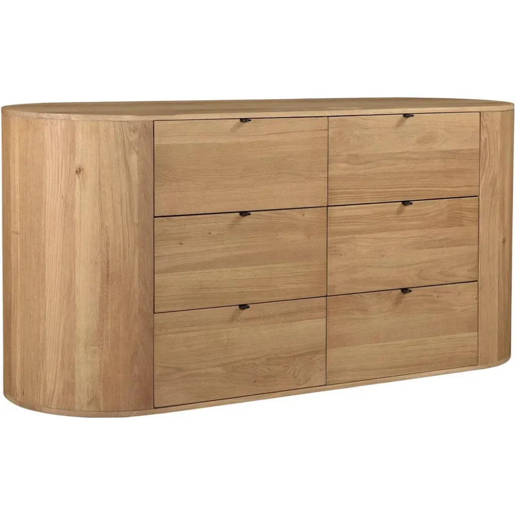 Theo Wood Brown 6 Drawer Dresser - LOOMLAN - Moe's Home - Dressers