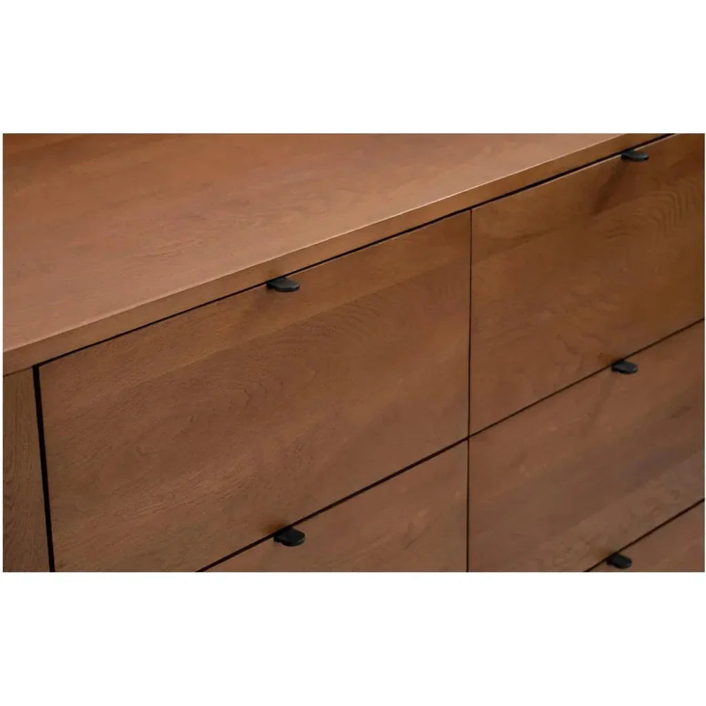 Theo Wood Brown 6 Drawer Dresser - LOOMLAN - Moe's Home - Dressers